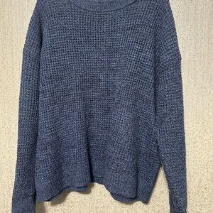 New w/o tags- Time and Tru Denim Tweed Crew Neck Sweater with Waffle Knit